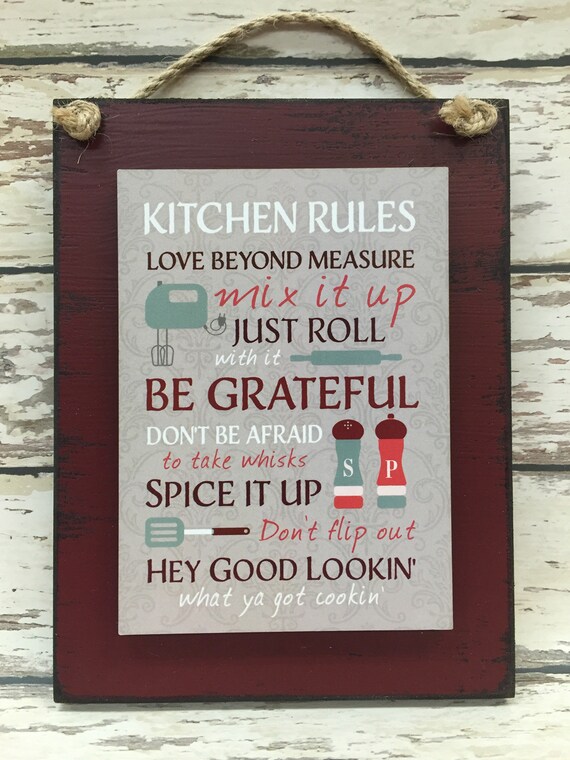 kitchen rules sign love beyond measure be grateful spice it | etsy
