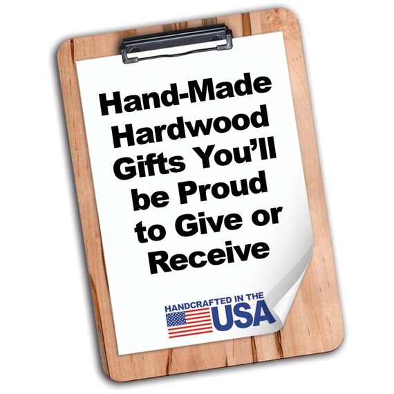 Letter Size Clipboard Solid Hardwood American Walnut 9.5 x 13.5