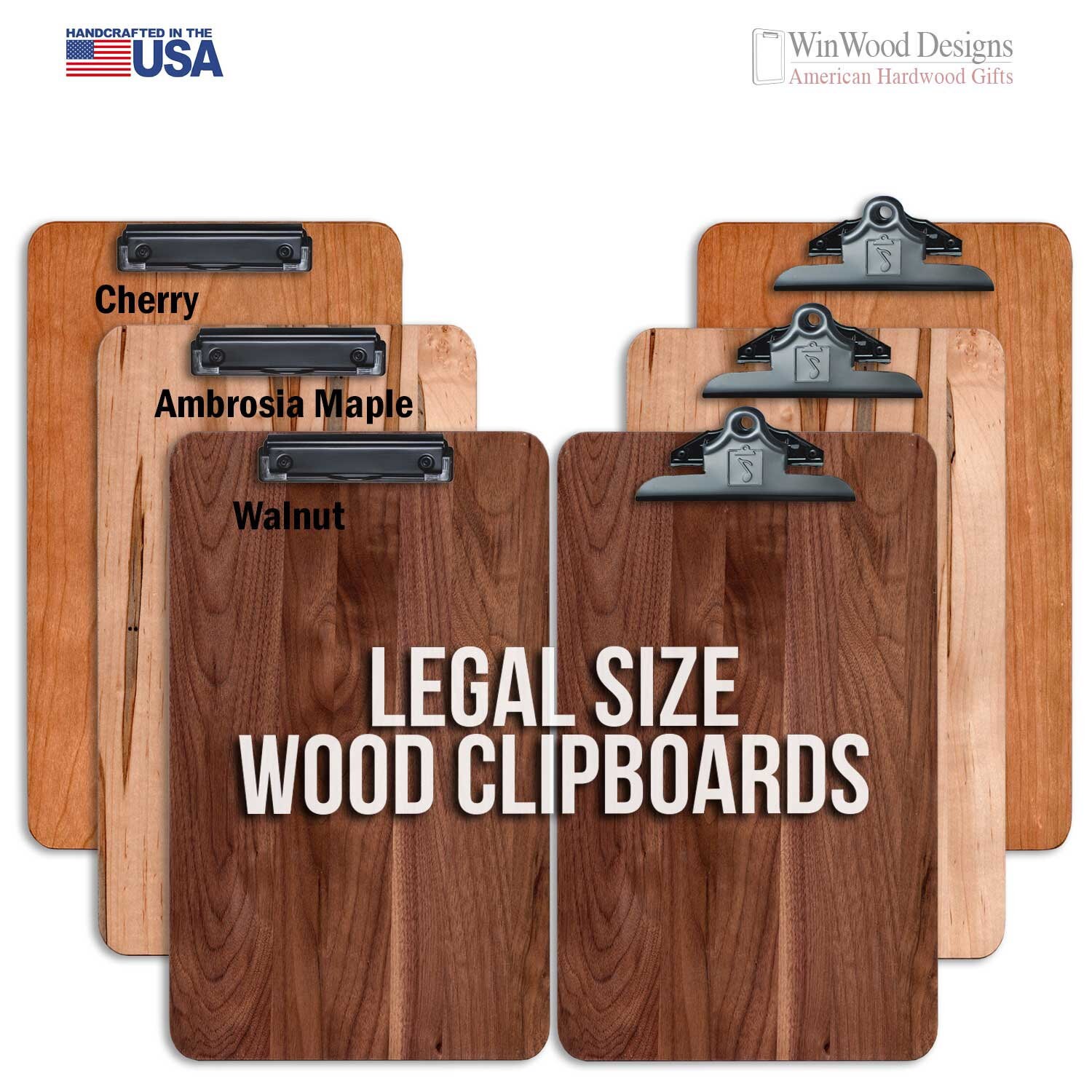 Engravable Hardwood Clipboard Letter-Size - American Walnut