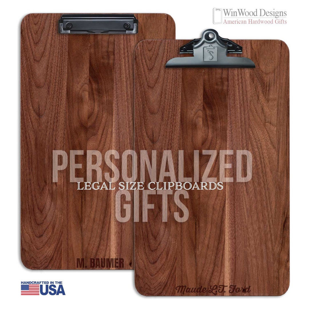 Personalized Walnut Legal Clipboard, Monogram Clipboards, Custom