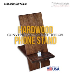Stand for Smartphone and Tablet, Crafted in Solid Appalachian Walnut, Great Gift!