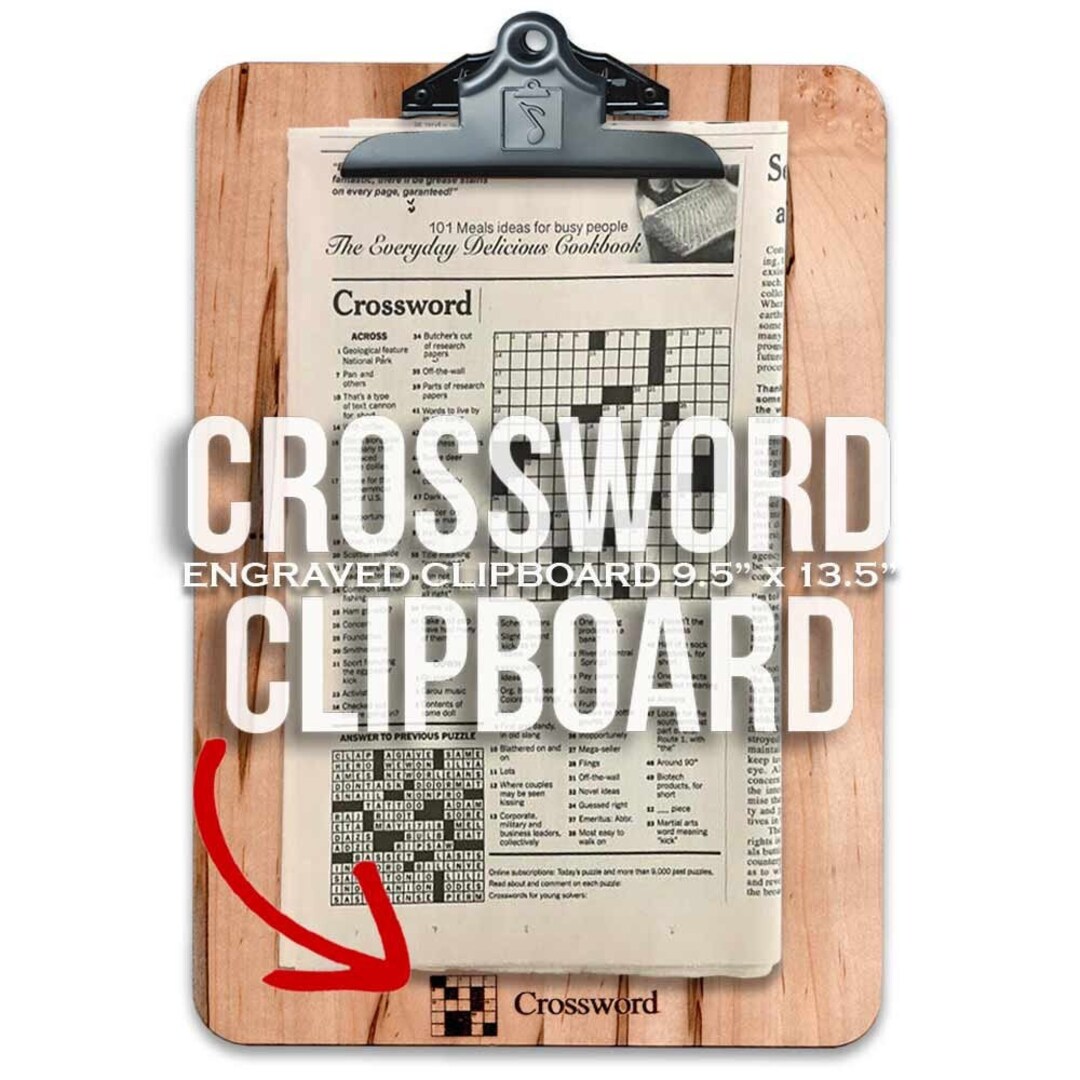 Crossword Puzzle Clipboard, Handcrafted in Solid Ambrosia Maple or