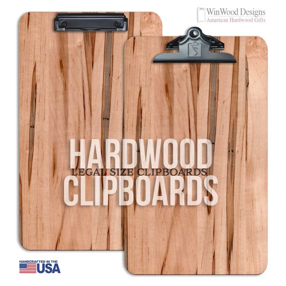 Wood Clipboard Legal-size 9.5 X 16 Personalized Hardwood Clipboards, Large  Menu Clipboard, Solid Ambrosia Maple, Free Shipping 