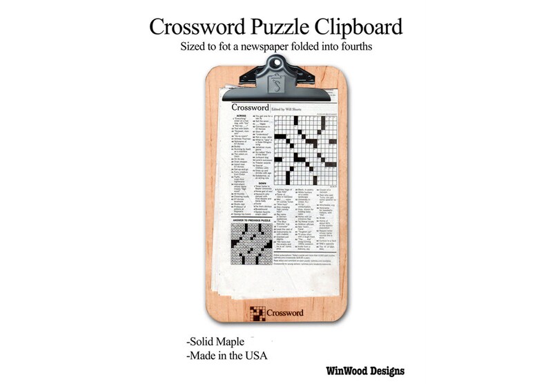 Crossword Puzzle Clipboard Free Priority Mail Etsy