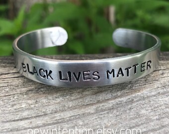 Black Lives Matter | Bracelet | Cuff | Unisex | Hand Stamped | Made in MN | BLM