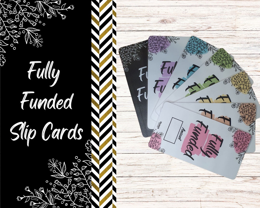 Fully Funded Slip Cards Laminated Placeholders Cash Etsy Australia