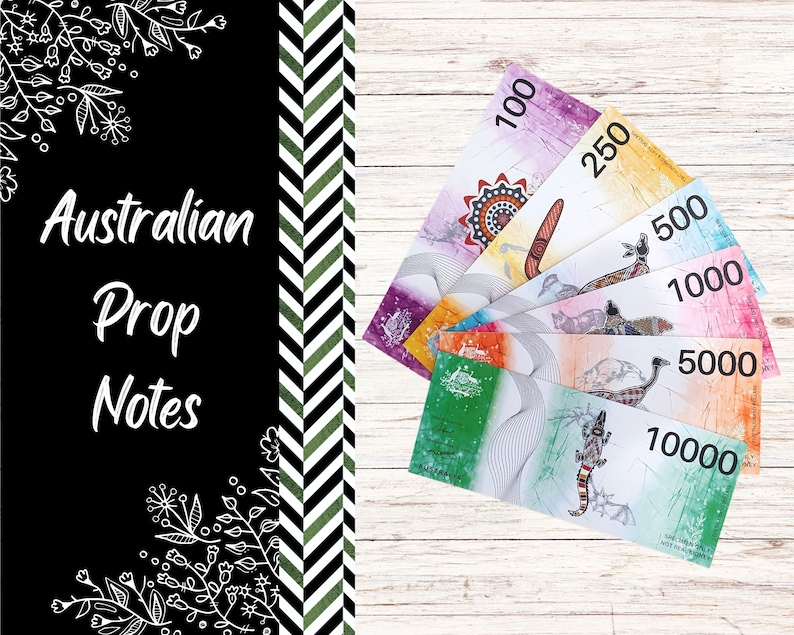 Australian Prop Notes Australian Placeholders Australian Etsy Australia