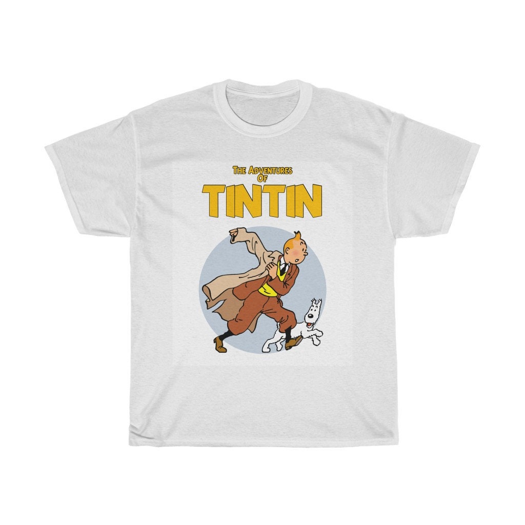 The Adventures of Tintin TShirt / Unisex Heavy Cotton Tee Etsy