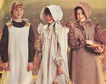 Prairie Girl American Pioneer Dress 19th Century Historical Child Costume XS-LG Prairie Girl American Pioneer Dress 19th Century Historical Child Costume XS-LG