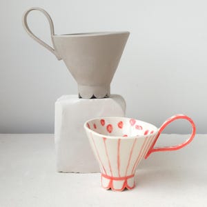 Footed Slab Cup Template (Printable PDF) Slab-built Pottery Pattern for Footed Mug