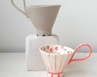 Footed Slab Cup Template (Printable PDF) Slab-built Pottery Pattern for Footed Mug
