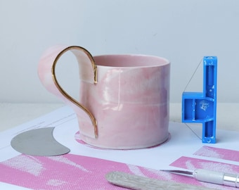 Cappuccino Mug Pottery Template | Printable PDF | 8oz