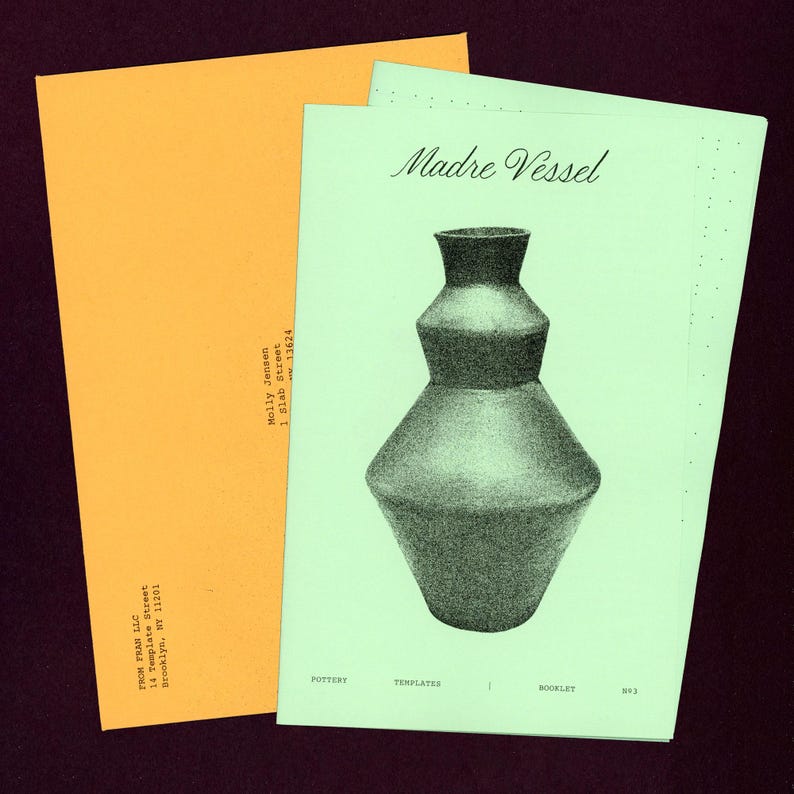 Slab Building Pottery Templates Booklet — Slab Building Vase, Handmade ...