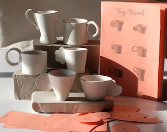 Slab Building Pottery Templates Booklet — Tiny Vessels, Espresso & Shot Cup Templates for Handbuilding, Wheel-Free Ceramics