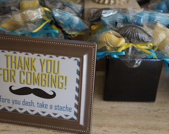 Instant Download MUSTACHE BASH Party Signs - Thank You for Combing & Grab a Stache and Join the Bash