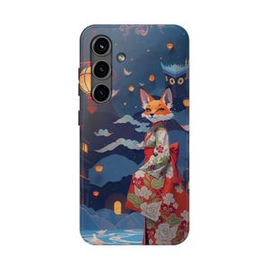 Funda para Samsung con diseño de zorro, carcasa rígida protectora, ideal para amantes de los animales, con un diseño de linterna de zorro, ideal para ella, protección duradera.