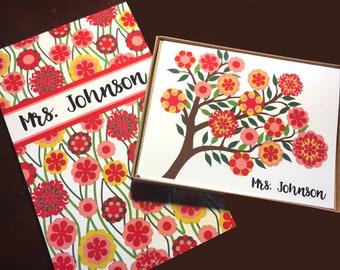 Personalized Stationary Notecard Gift Set Stationery Notepad Teacher - BHOOMI SPRING