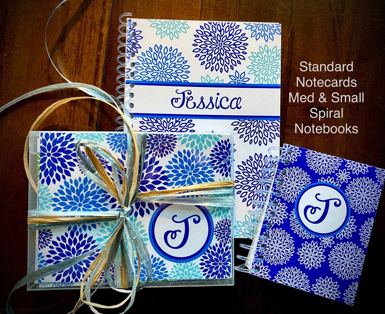 Personalized Teen Gift Set Notebook Girl Notepad teacher gift set notecards BECCA image 1