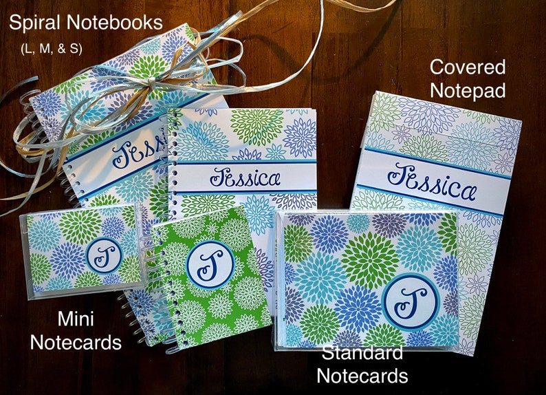 Personalized Teen Gift Set Notebook Girl Notepad teacher gift set notecards BECCA image 3