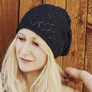 summer cotton beanie |   lace knit hat  woman |   LAURA-cotton-100