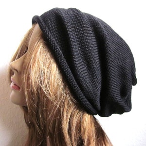 mens knit cotton hat, slouch beanie cap, gift for him, gift for men
