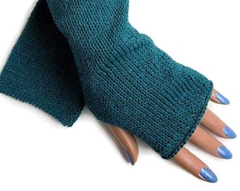 cotton armwarmers,  fingerless mittens, thumbhole,  fall mittens CITY-cotton-100