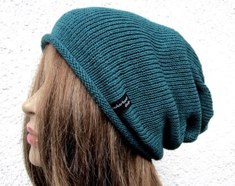 slouch summer beanie, knit cotton hat, gift mothersday,  zauberhand-design®