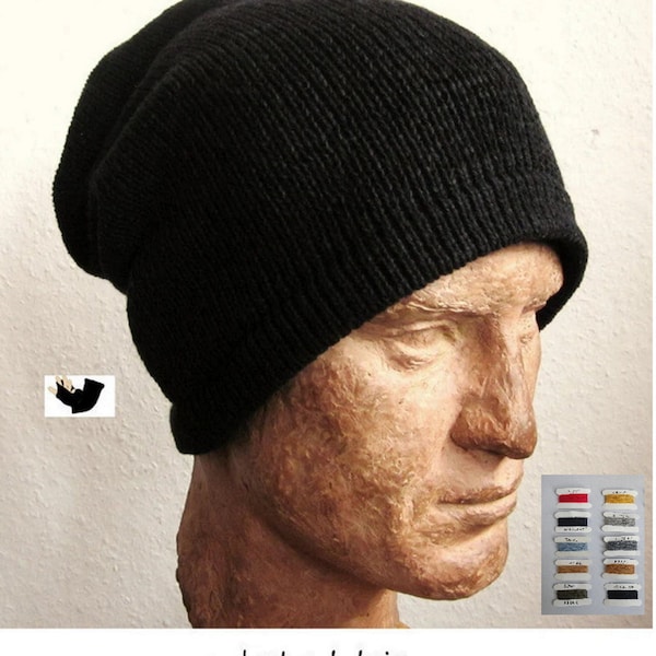 Männer Beanie Wolle |  Strickmütze | Herren Mütze |   zauberhand-design® TREND-merino-100