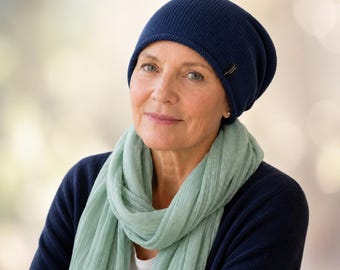 Soft Cotton Chemo Beanie for Women & Men - Alopecia Hat - Lightweight Cotton Beanie for sensitive Scalp - handmade in Germany | CITY-cotton