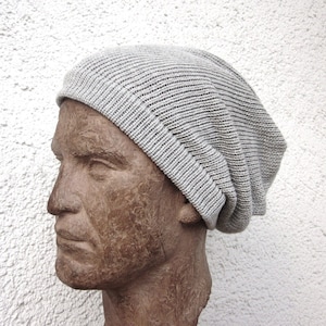mens slouch beanie - knit hat -  TREND-man-cotton-50