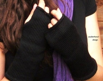 fingerless mittens | cotton | black | 20 colors