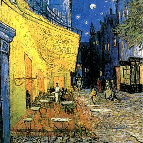 van GOGH Gemälde Postkarte  *Nachtcafe in Arles* Kunst Postkarte
