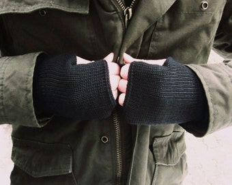 mens wool mittens | knit  wristwarmers | fingerless gloves |   gift for him, mens gift,  *STYLE-man-merino*