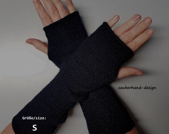 Armstulpen | schwarz  | Merino | 30 cm lang | 15 Farben