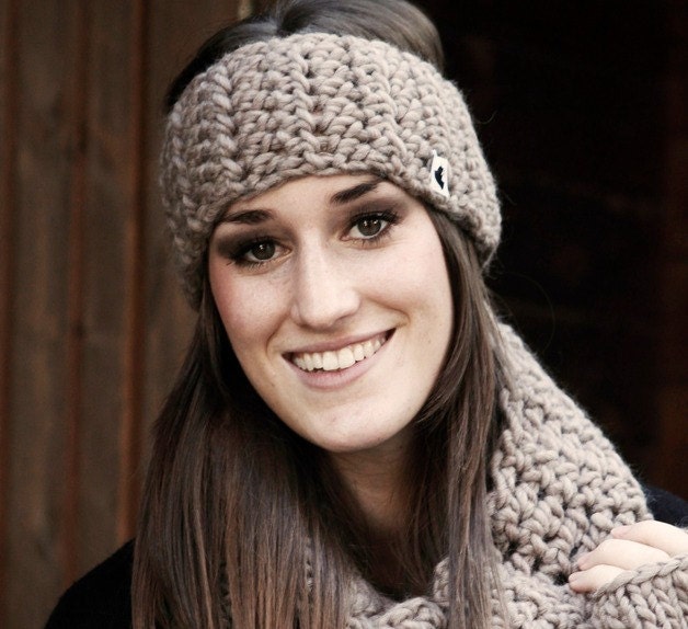 Chunky headband earwarmer crocheted earmuff headwrap Etsy
