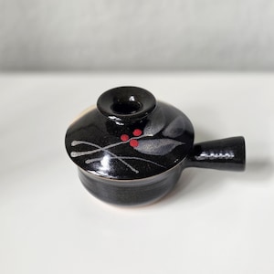 Tenmoko-Style Stoneware Lidded Pot