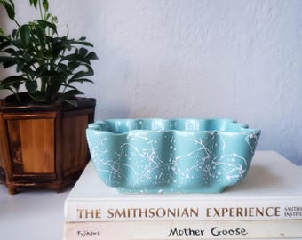 Vintage Turquoise Splatter Paint Planter