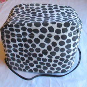 Dots cotton 2 slice toaster cover, irregular black dots print, heavy cotton toaster cover, ready to ship
