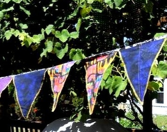 Halloween flag banner,  garland flags, 12 feet long