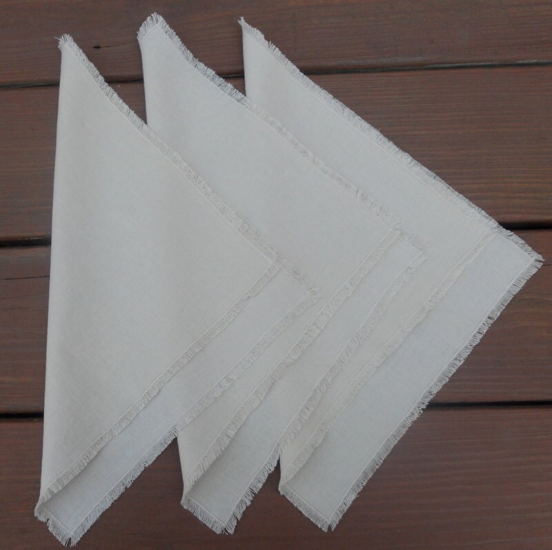 White Linen Napkins, Set of 12 Cloth Napkins - Linenbee