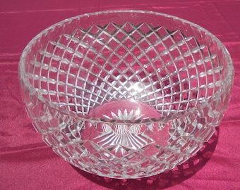 Grand bol en cristal, centre de table, poids lourd, 11" de diamètre et 7" de haut