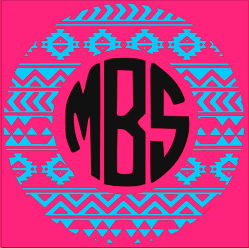 Aztec Circle Monogram SVG - Etsy