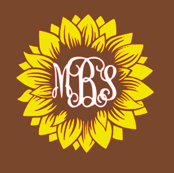 Sunflower Monogram SVG | Etsy