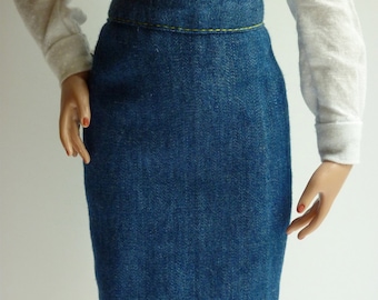 Denim skirt for Ellowyne Wilde 16 fashion doll