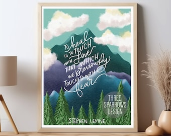 Healing Quote Print: Landscape Watercolor Art for Therapy Office