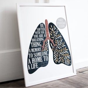 Self Compassion Lungs Print: Empowering Mental Health Art bild 2