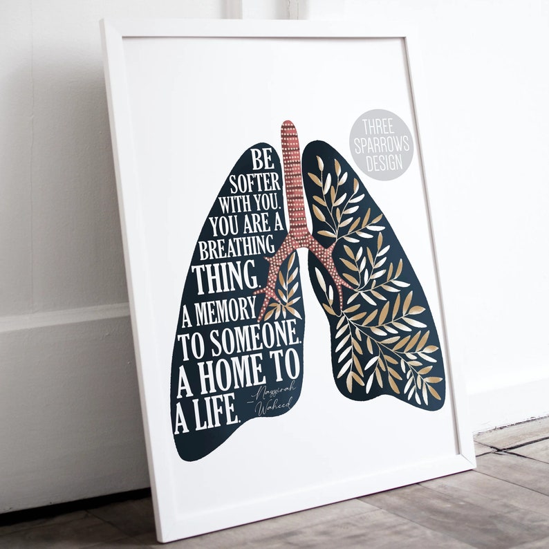 Self Compassion Lungs Print: Empowering Mental Health Art bild 2