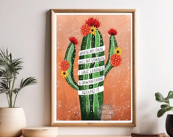 ACT Therapy Office Art: Cactus Analogy Print