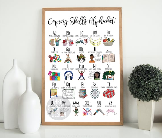 Coping Skills Alphabet Poster: Kids Mental Health (Digital Download)
