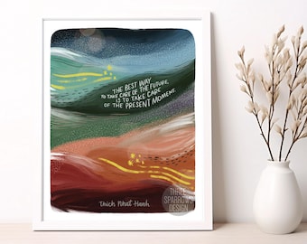 Mindfulness Quote Print: Hand Lettered Mental Health Art